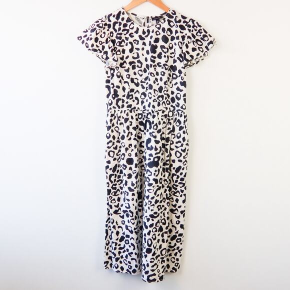 Who Wear What Cow Print Ruffle Midi Dress Linen XS - Picture 1 of 9
